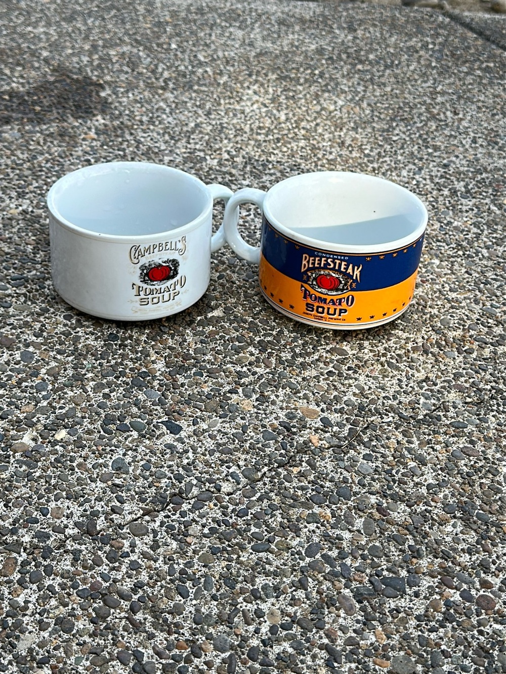 Tomato Soup Ceramic Mug - White and Blue/Yellow